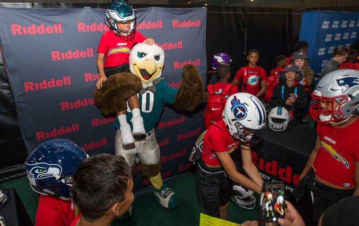 Riddell station at 2018 NFL FLAG red carpet event